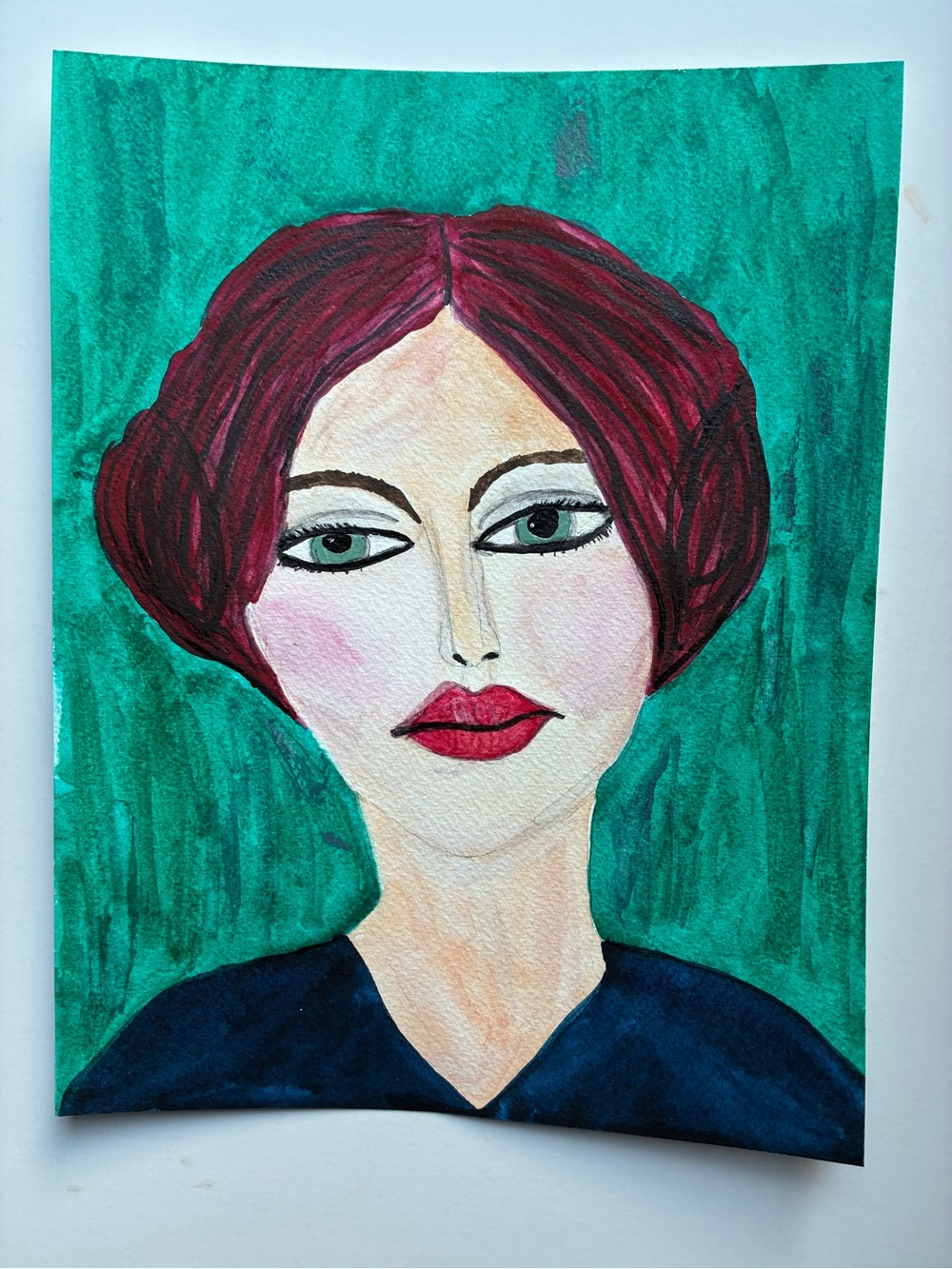 Watercolor Woman Portrait Art